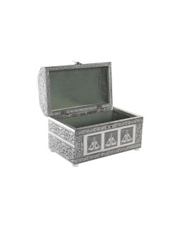 Caja-Joyero DKD Home Decor Verde Plateado Madera Aluminio 25 x 15 x 18 cm