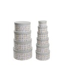 Boîte Multiusage DKD Home Decor Blanc Enfant Multicouleur Fleurs Carton (37,5 x 37,5 x 18 cm)