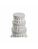 Boîte Multiusage DKD Home Decor Blanc Enfant Multicouleur Fleurs Carton (37,5 x 37,5 x 18 cm)