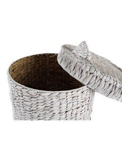 Cesto para la Ropa Sucia DKD Home Decor Blanco Infantil Gato 42 x 42 x 63 cm Fibra