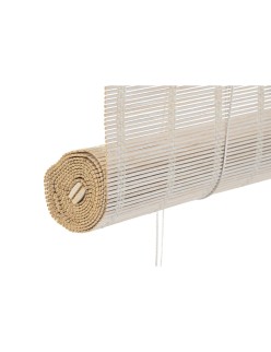 Roller blinds DKD Home Decor Varnished White Bamboo 120 x 2 x 230 cm