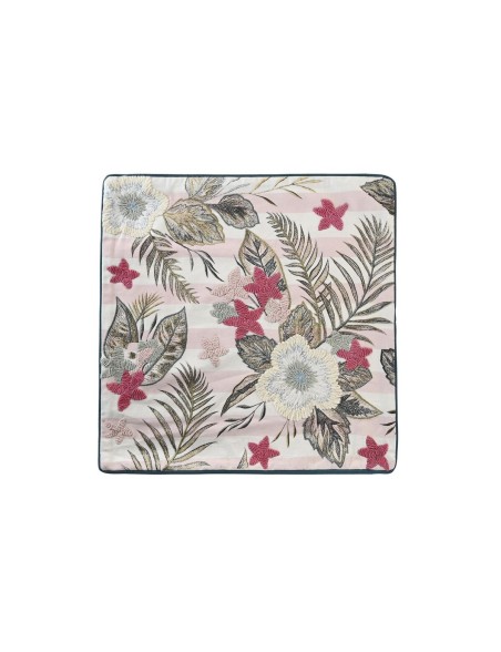 Funda de cojín DKD Home Decor Rosa Verde Tropical 50 x 1 x 50 cm