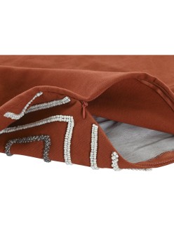 Funda de cojín DKD Home Decor Terracota Geométrico 50 x 1 x 50 cm