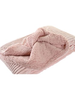 Manta DKD Home Decor 150 x 200 x 2 cm Rosa Escandinavo