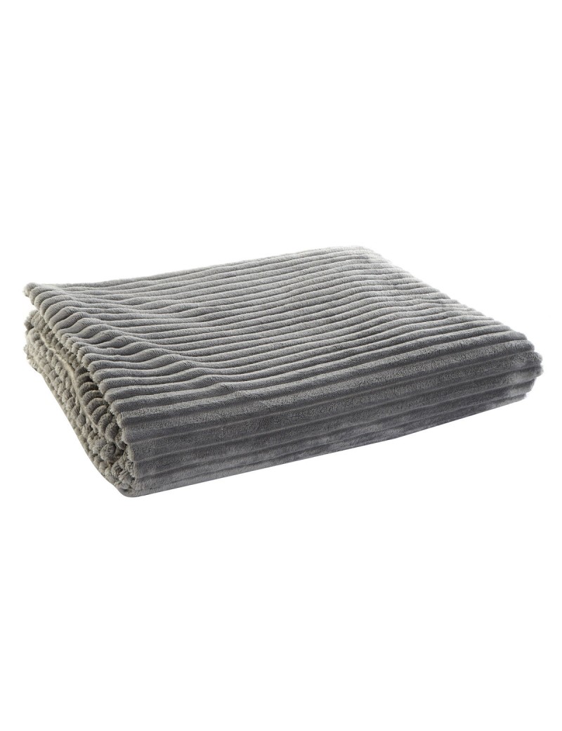 Blanket DKD Home Decor 150 x 200 x 2 cm Grey Basic