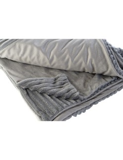 Manta DKD Home Decor 150 x 200 x 2 cm Gris Básico