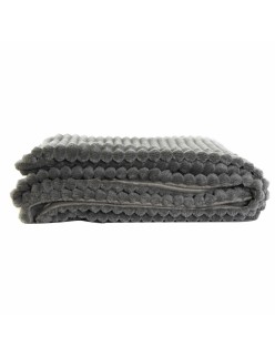 Manta DKD Home Decor 150 x 200 x 2 cm Gris Básico