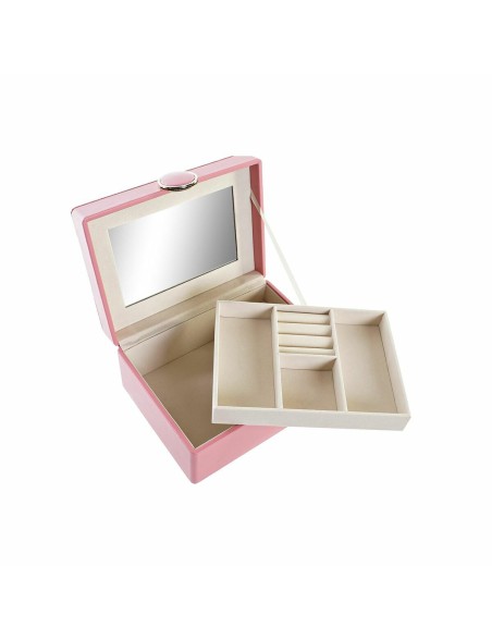Jewelry box DKD Home Decor Pink MDF Wood 17 x 13 x 8,5 cm Jewelry box DKD Home Decor Pink MDF Wood 17 x 13 x 8,5 cm
