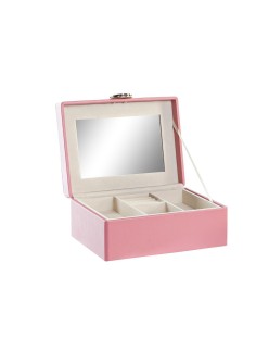 Jewelry box DKD Home Decor Pink MDF Wood 17 x 13 x 8,5 cm