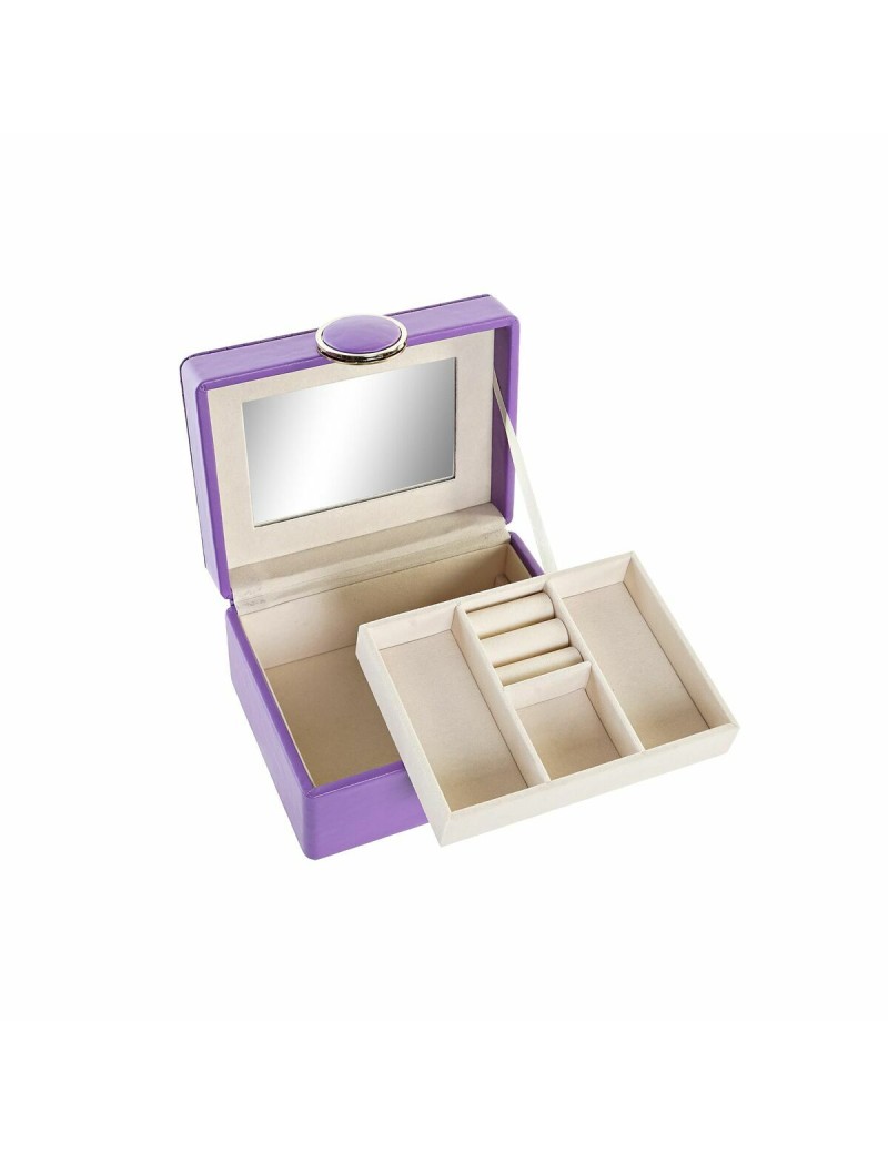 Boîte à bijoux DKD Home Decor 23 x 17 x 10 cm Lila Polyuréthane Bois MDF