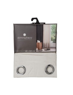 Curtain Atmosphera Panama Beige Polyester (260 x 140 cm)