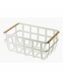 Mehrzweckkorb DKD Home Decor Weiß natürlich Metall Kiefer 36 x 22 x 15,5 cm