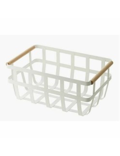 Panier Multi-usages DKD Home Decor Blanc Naturel Métal Pin 36 x 22 x 15,5 cm