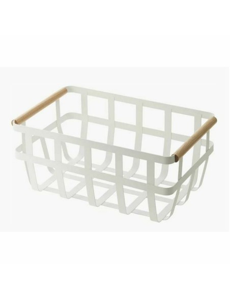 Mehrzweckkorb DKD Home Decor Weiß natürlich Metall Kiefer 36 x 22 x 15,5 cm