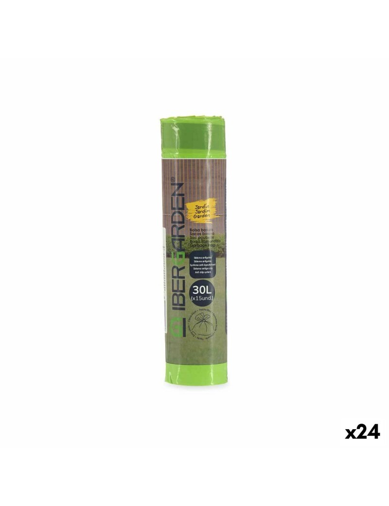 Sacchetti per la Spazzatura Ibergarden 190939000520 Verde Polietilene 30 L 24 Unità