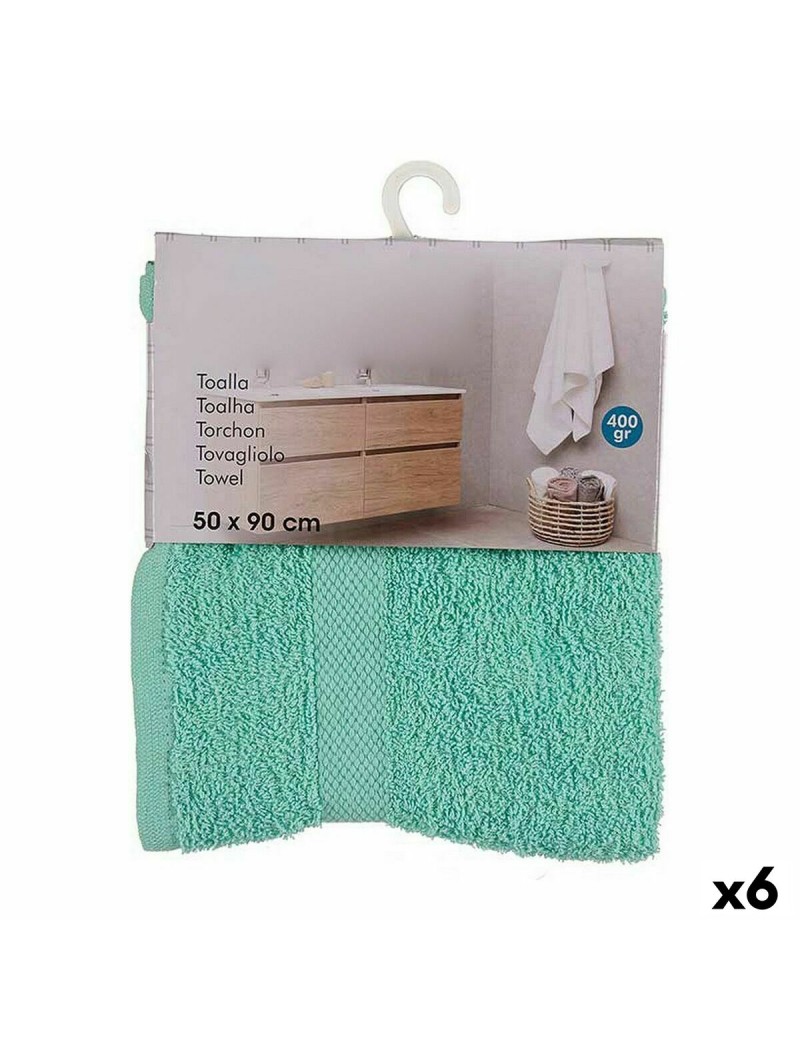 Serviette de toilette Berilo 5312 Turquoise 80 % coton 20 % Polyester 50 x 90 cm (6 Unités)