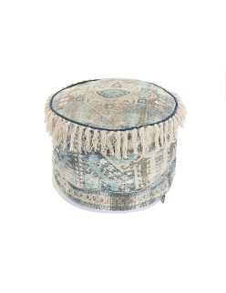 Cushion DKD Home Decor Floor Beige Blue Brown 40 x 40 x 40 cm Arab Fringe