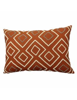 Cushion cover DKD Home Decor 60 x 1 x 40 cm Terracotta Geometric