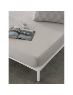 Sábana Bajera Ajustable Naturals ELBA Gris claro 135 x 200 (Cama de 135)