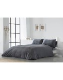 Copripiumino Naturals ELBA Grigio scuro Ala francese (220 x 220 cm)