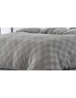 Capa nórdica Naturals ELBA Cinzento claro Solteiro (150 x 220 cm)