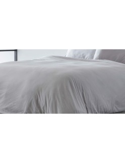 Capa nórdica Naturals ELBA Cinzento claro Solteiro (150 x 220 cm)