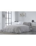 Capa nórdica Naturals ELBA Cinzento claro Solteiro (150 x 220 cm)