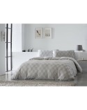 Capa nórdica Naturals ELBA Cinzento claro Solteiro (150 x 220 cm)