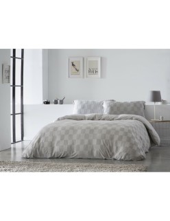Capa nórdica Naturals ELBA Cinzento claro Solteiro (150 x 220 cm)