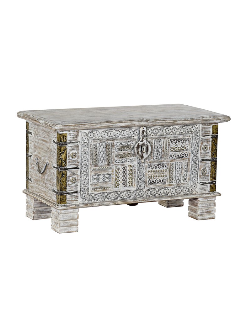 Truhe DKD Home Decor Metall Mango-Holz 80 x 40 x 45 cm