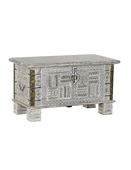 Coffre DKD Home Decor Métal Bois de manguier 80 x 40 x 45 cm Coffre DKD Home Decor Métal Bois de manguier 80 x 40 x 45 cm