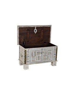 Truhe DKD Home Decor Metall Mango-Holz 80 x 40 x 45 cm