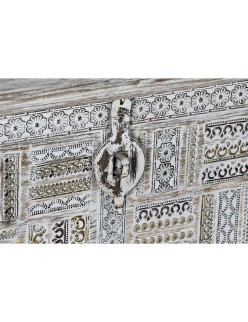Truhe DKD Home Decor Metall Mango-Holz 80 x 40 x 45 cm