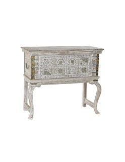 Coffre DKD Home Decor Laiton Bois de manguier À pied 90 x 40 x 80 cm
