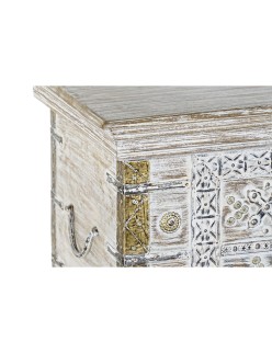 Coffre DKD Home Decor Laiton Bois de manguier À pied 90 x 40 x 80 cm