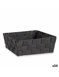 Cestino Kipit A3-6930A9 Nero Stoffa 2,4 L 20 x 8 x 24 cm Intrecciato (24 Unità)