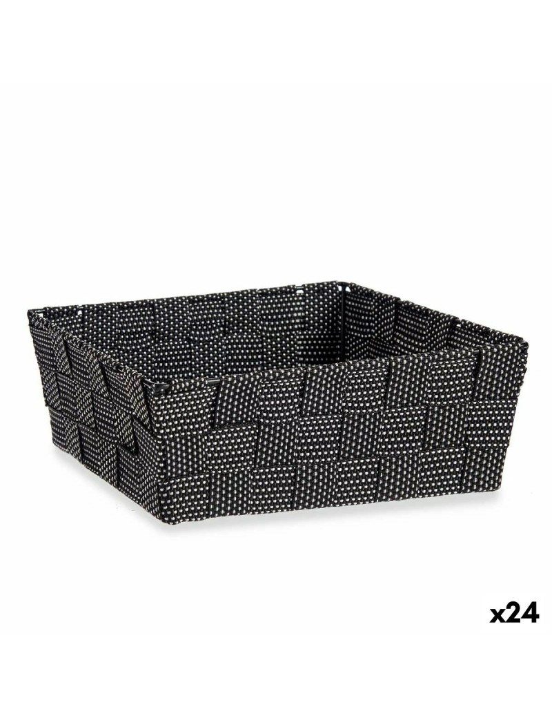 Cestino Kipit A3-6930A9 Nero Stoffa 2,4 L 20 x 8 x 24 cm Intrecciato (24 Unità)