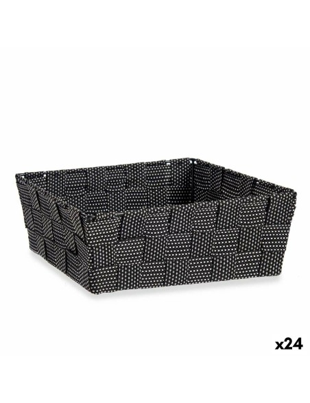 Cestino Kipit A3-6930A9 Nero Stoffa 2,4 L 20 x 8 x 24 cm Intrecciato (24 Unità)