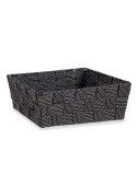 Cestino Kipit A3-6930A9 Nero Stoffa 2,4 L 20 x 8 x 24 cm Intrecciato (24 Unità)