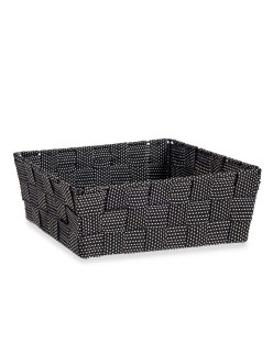 Cestino Kipit A3-6930A9 Nero Stoffa 2,4 L 20 x 8 x 24 cm Intrecciato (24 Unità)