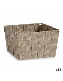 Cestino Kipit A3-6878 Marrone Stoffa 15 x 11 x 20 cm Intrecciato (24 Unità)