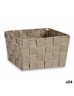 Cestino Kipit A3-6878 Marrone Stoffa 15 x 11 x 20 cm Intrecciato (24 Unità)