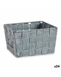 Cestino Kipit A3-6878 Grigio Stoffa 15 x 10,5 x 20 cm Intrecciato (24 Unità)