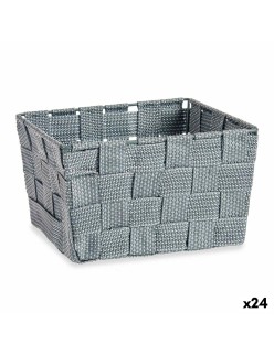 Cestino Kipit A3-6878 Grigio Stoffa 15 x 10,5 x 20 cm Intrecciato (24 Unità)