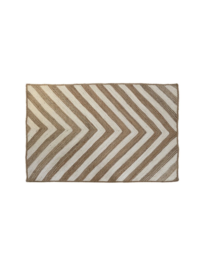 Tappeto DKD Home Decor Scandi Bianco Marrone Chiaro Iuta (120 x 180 x 1 cm)