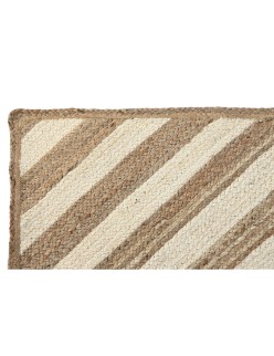 Alfombra DKD Home Decor Scandi Blanco Marrón claro Jute (120 x 180 x 1 cm)