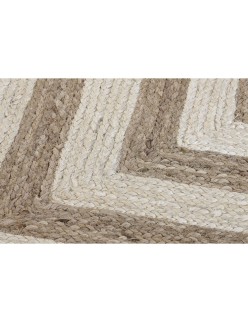 Teppich DKD Home Decor Scandi Weiß Hellbraun Jute (120 x 180 x 1 cm)