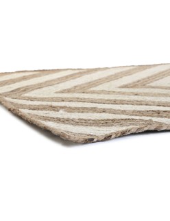 Alfombra DKD Home Decor Scandi Blanco Marrón claro Jute (120 x 180 x 1 cm)