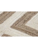 Alfombra DKD Home Decor Scandi Blanco Marrón claro Jute (200 x 200 x 1 cm)