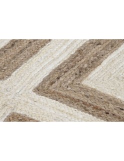 Alfombra DKD Home Decor Scandi Blanco Marrón claro Jute (200 x 200 x 1 cm)